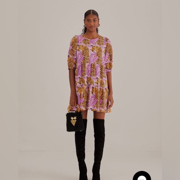 Farm Rio Tiger Print Babydoll Dress - WORN ONCE! - Picture 2 of 4